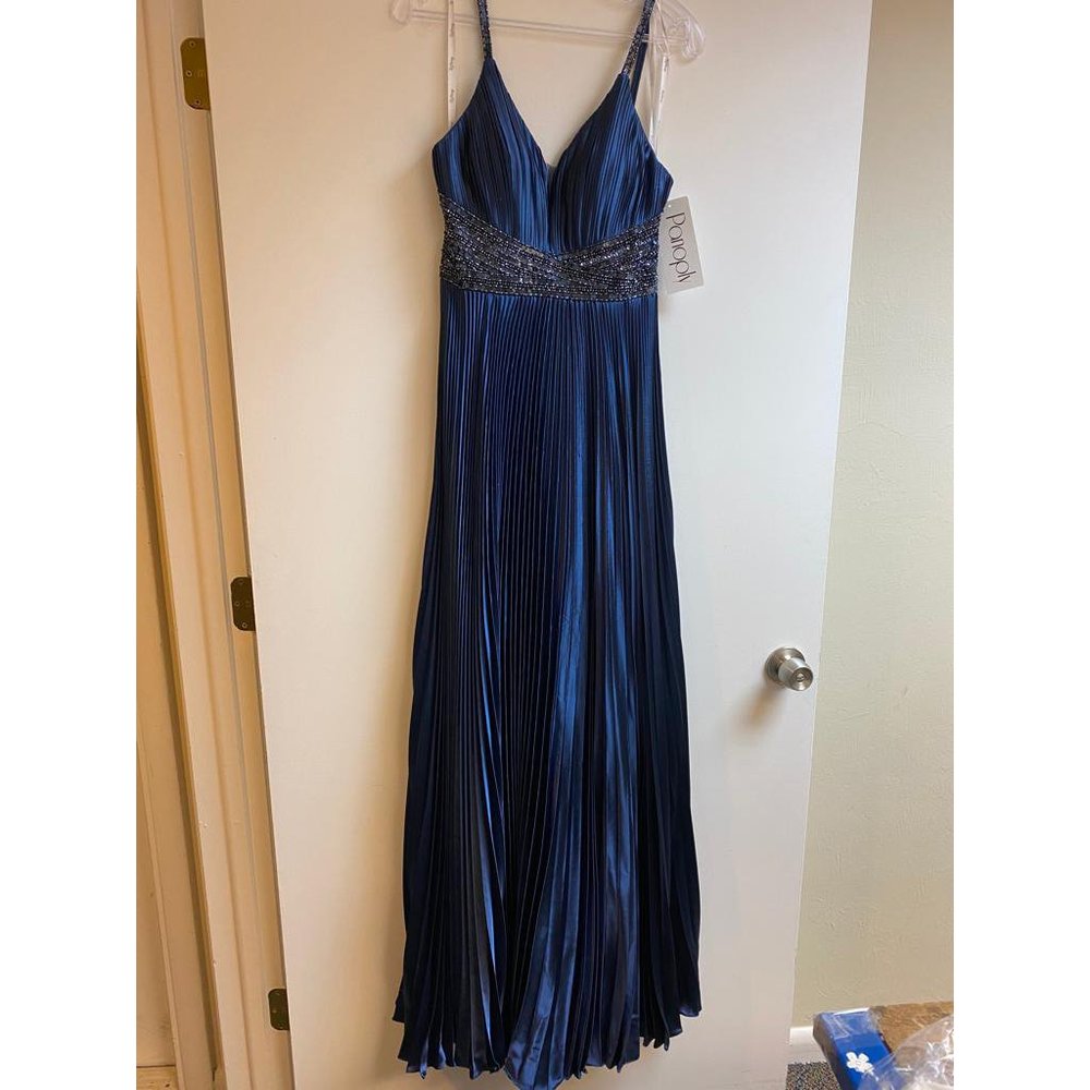 Tiffany Designs Style W19394 - Navy Prom Dress - Size 6